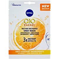 Los mejores  - NIVEA Q10 Energy Mascarilla de Tejido con Vitamina C (1 ud)- mascarilla antiarrugas con 3 efectos instantáneos…